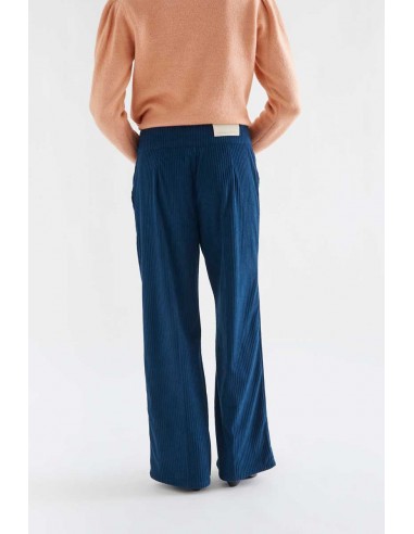 PANTALÓN DE PANA DOBLE BOTÓN AZUL MARINO