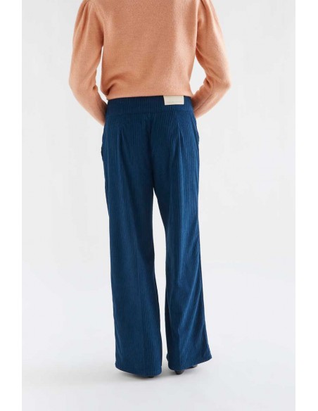 PANTALÓN DE PANA DOBLE BOTÓN AZUL MARINO