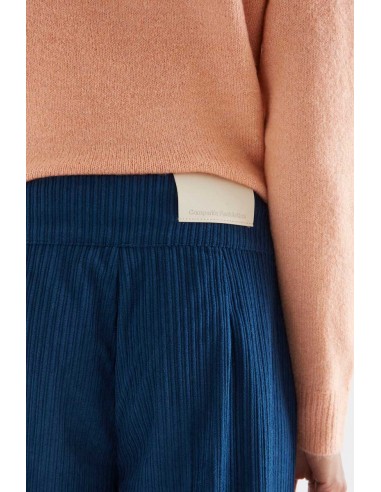 PANTALÓN DE PANA DOBLE BOTÓN AZUL MARINO