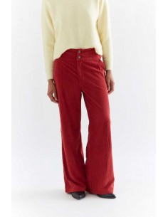 PANTALÓN DE PANA DOBLE BOTÓN ROJO
