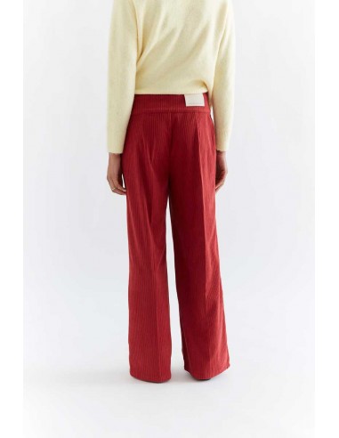 PANTALÓN DE PANA DOBLE BOTÓN ROJO