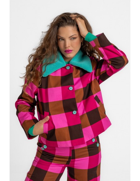CHAQUETA RETRO CUELLO XL DE PELO QUITA Y PON FLOWING