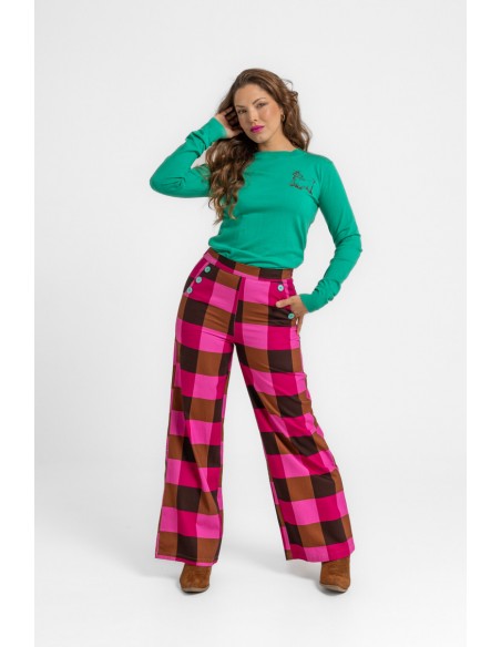 PANTALÓN CON BOTANADURA FLOWING