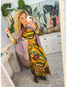 VESTIDO MIDI CON ESTAMPADO RIVERA