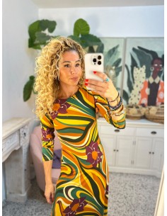 VESTIDO MIDI CON ESTAMPADO RIVERA 2