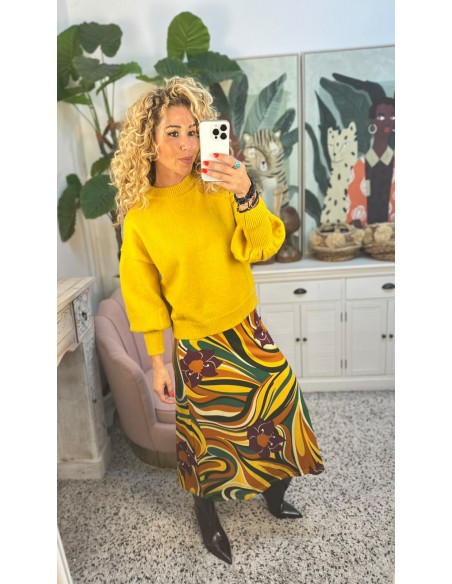 JERSEY AMARILLO MANGA ABULLONADA