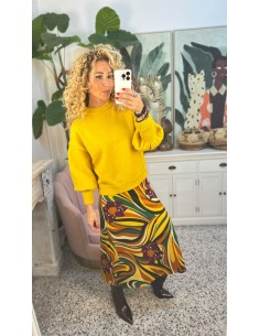 FALDA MIDI CON ESTAMPADO RIVERA