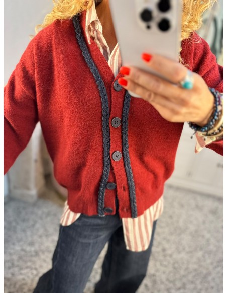 CÁRDIGAN DE DENIM TRENZADO