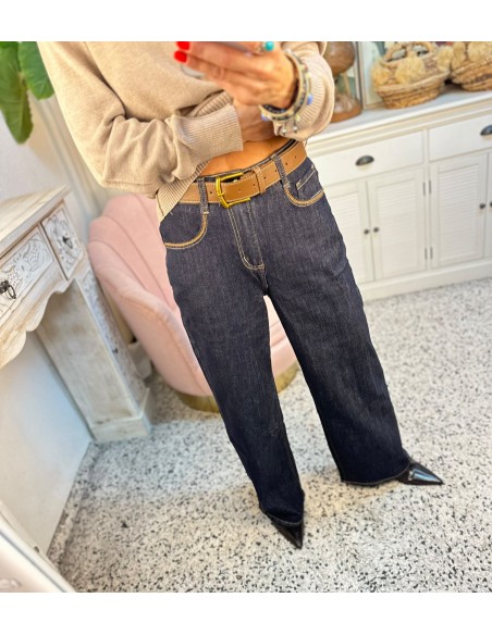 JEANS RECTO CON CINTURON